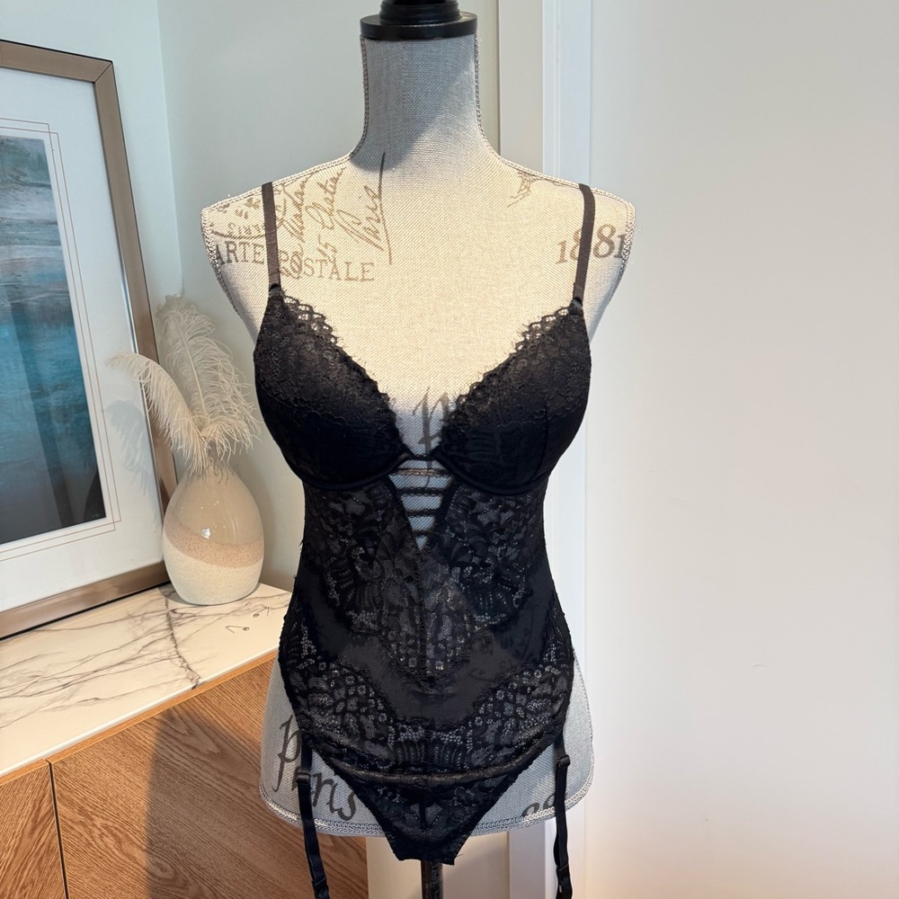 Elegant Black Lace Bodysuit